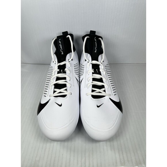 Size 15 Wide Nike Vapor Edge Pro 360 2 Carbon Football Cleats Mens White Black - Picture 2 of 7